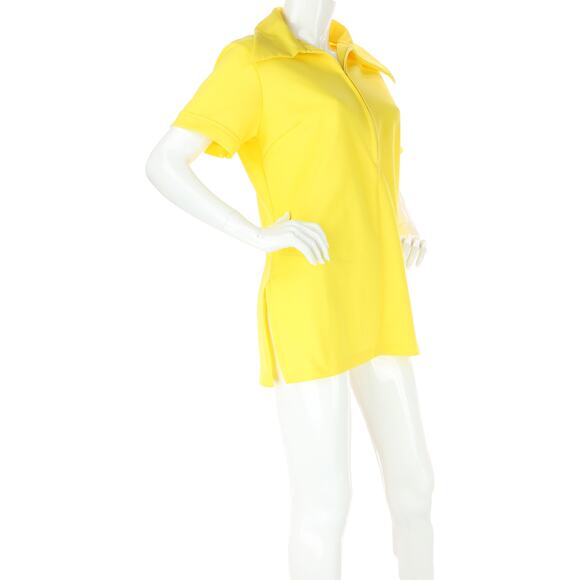 Vintage Disco Yellow Go-Go Mini Dress Shirt - Picture 2 of 4